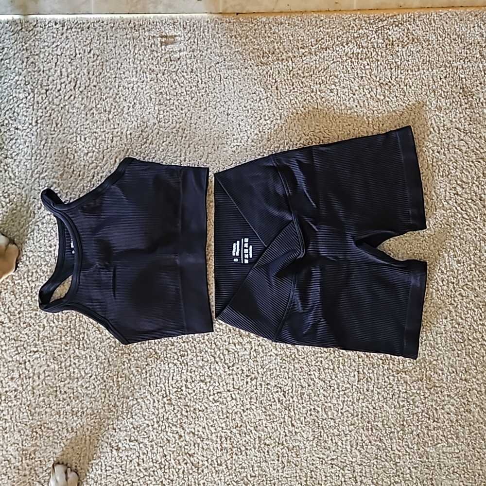Womens Ribbed Workout Set